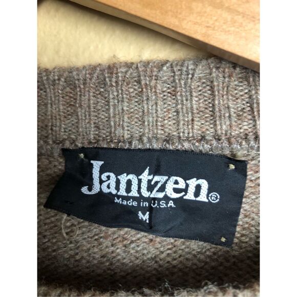Vintage Jantzen Wool Blend Fair Isle Sweater - Made in USA (Size M) - Picture 4 of 12